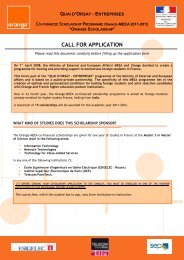 Cal for application of orange scholarship - Ambafrance-in.org