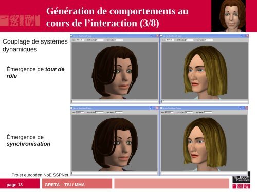 Génération de comportements au cours de l'interaction