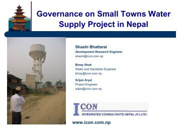 Small Town Water Supply and Sanitation Project ? The Learning ...