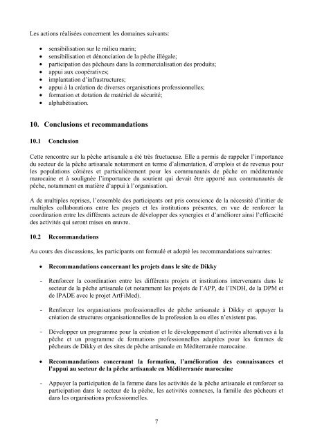 Rapport de la Rencontre sur la pÃªche artisanale - Fao - Copemed