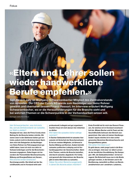 Interview suissetec Magazin - Cofely