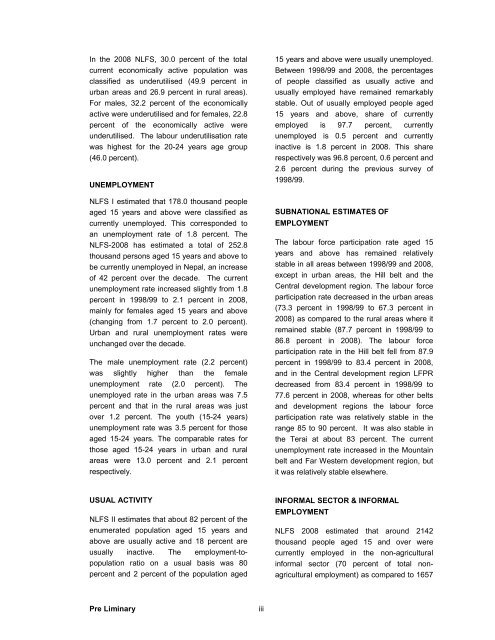 Executive Summary of Nepal Labor Force Survey – 2008 (II)