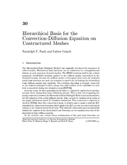 30 Hierarchical Basis for the Convection-Diffusion Equation on ...