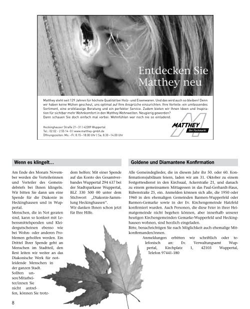 Gemeindebrief Heckinghausen 10+11/2010 - Vereinigte ...