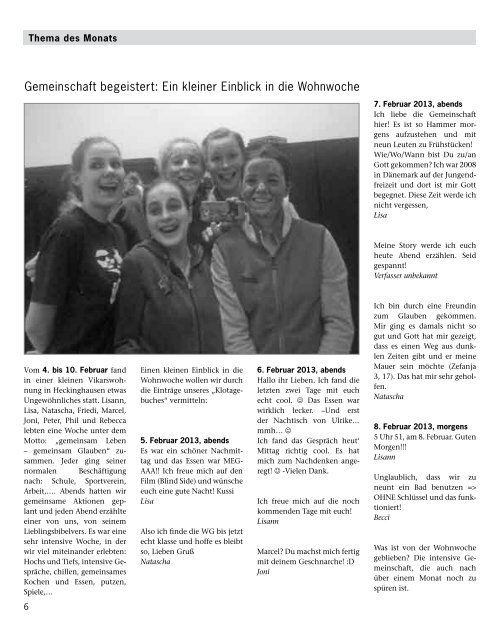 Gemeindebrief Heckinghausen 06 + 07/2013 - Vereinigte ...