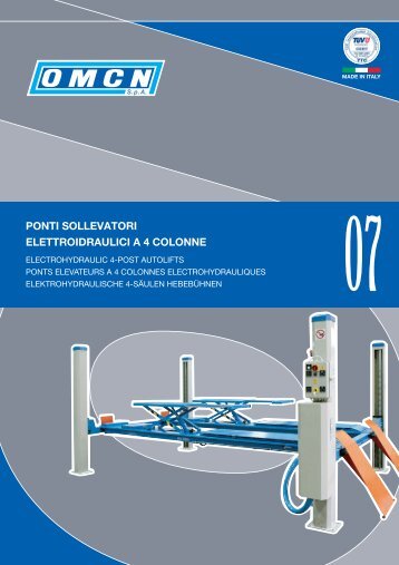 PONTI SOLLEVATORI ELETTROIDRAULICI A 4 COLONNE