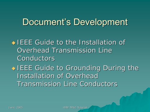 IEEE Guide P524 to the Installation of Overhead ... - Overhead Lines