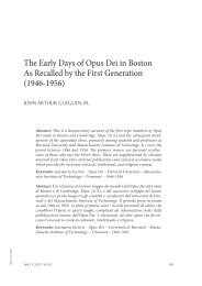 The Early Days of Opus Dei in Boston As Recalled by the First ... - ISJE
