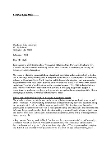 cover letter - Oklahoma State University - Oklahoma City