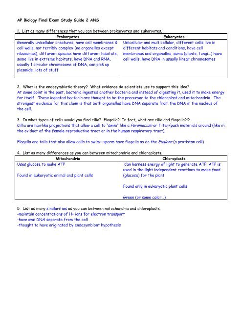 Biology Test 2: Study Guide Flashcards | Quizlet