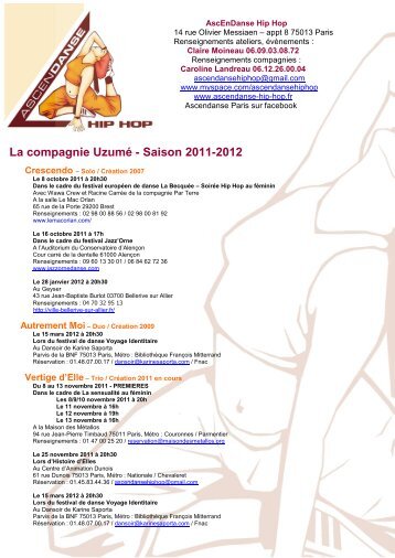 La compagnie UzumÃ© - Saison 2011-2012 - Accueil