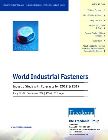World Industrial Fasteners - The Freedonia Group