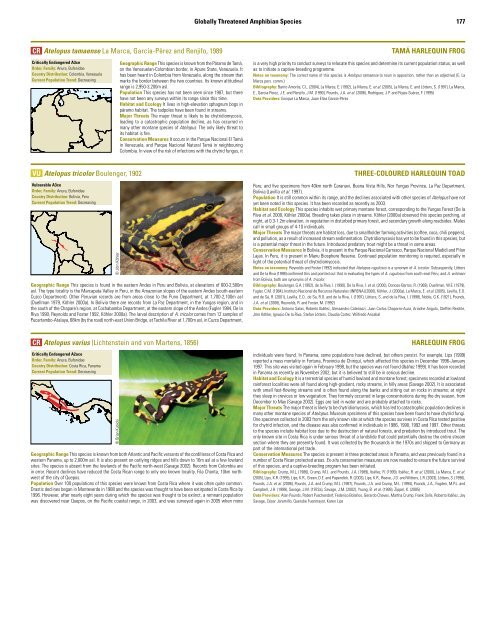 Globally Threatened Amphibian Species Part 1