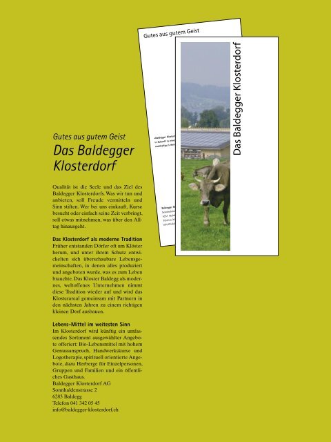 Vom Dranbleiben 10/2006 - Kloster Baldegg