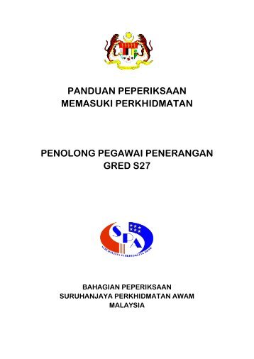 Penolong Pegawai Penerangan Gred S27 - SPA Malaysia