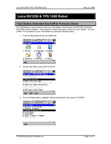 Leica RX1250 & TPS 1200 Robot - MicroSurvey Downloads Site