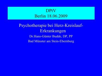 Psychotherapie bei Herz-Kreislauf-Erkrankungen - DPtV