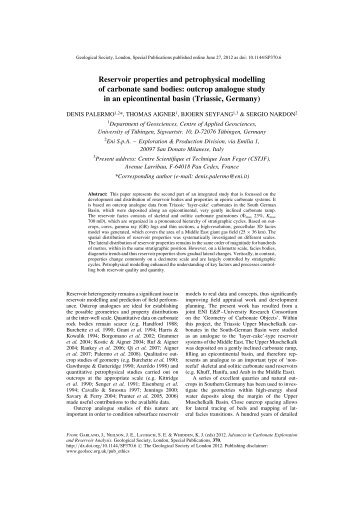 Reservoir properties and petrophysical modelling of carbonate sand ...