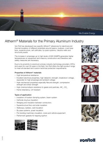 Altherm® Materials for the Primary Aluminum Industry - Von Roll