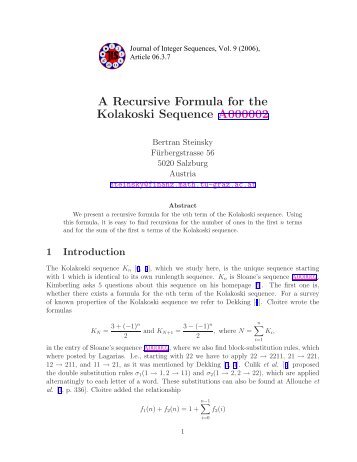A Recursive Formula for the Kolakoski Sequence A000002
