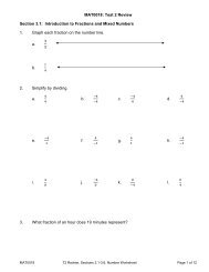 MAT0018: Test 2 Review Section 3.1: Introduction to Fractions and ...