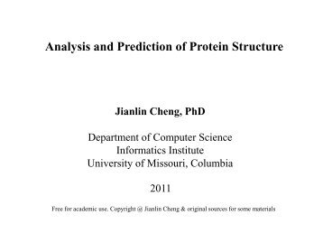 Analysis and Prediction of Protein Structure - Eagle.cs.missouri.edu ...
