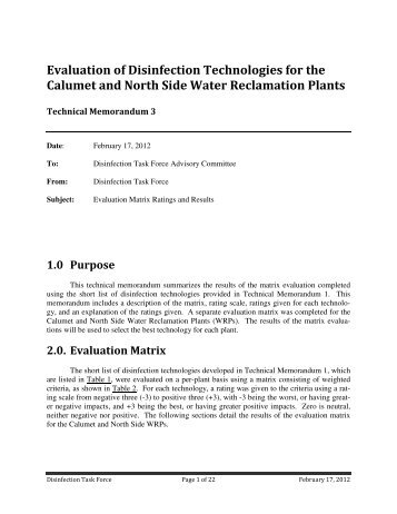 Evaluation Matrix Ratings and Results