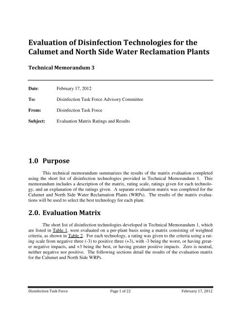Evaluation Matrix Ratings and Results