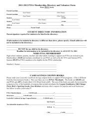 PTSA Membership and Volunteer Form - Oldham County Schools