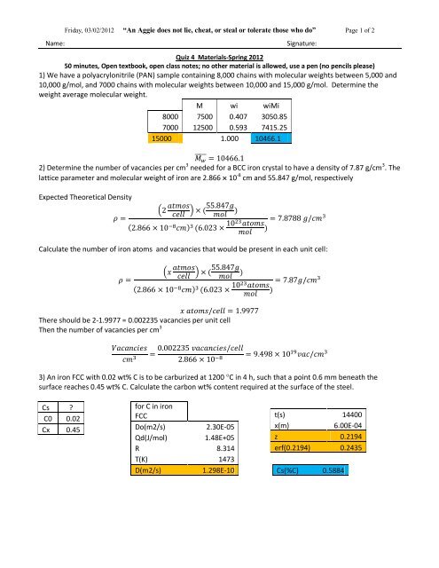 QUIZ -4 Solution