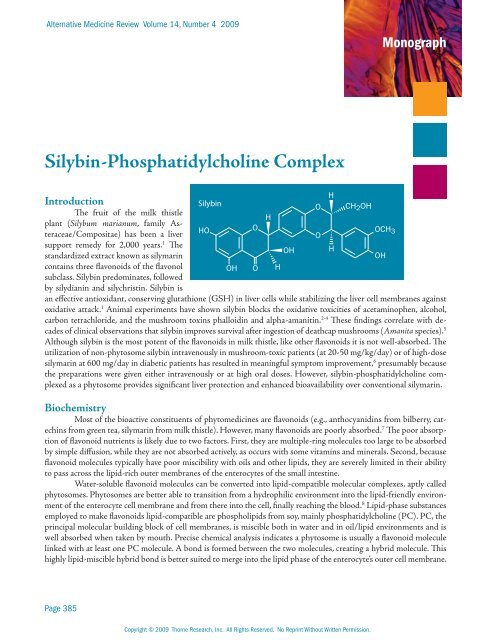 Silybin-Phosphatidylcholine Complex Monograph - Thorne Research