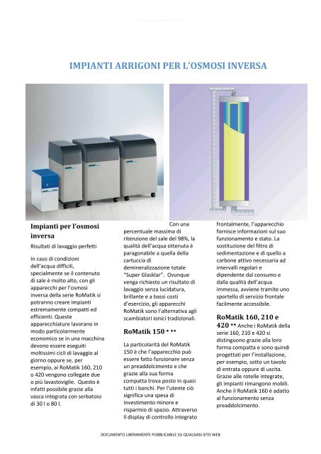 Demineralizzazione o addolcimento