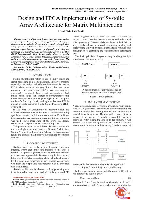 Design And FPGA Implementation Of Systolic Array Architecture For ...