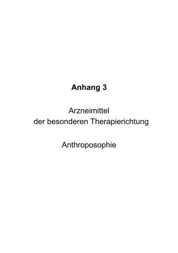 Anhang 3 Arzneimittel der besonderen Therapierichtung ...