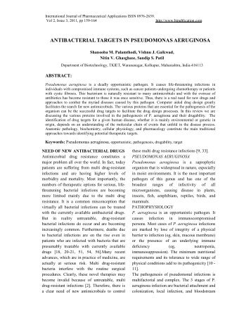 antibacterial targets in pseudomonas aeruginosa - ResearchGate