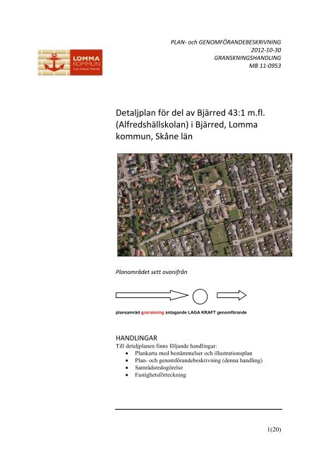 Plan- och genomfÃ¶randebeskrivning - Lomma kommun