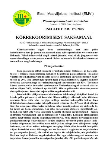 KÃRREKOORIMISEST SAKSAMAAL - Eesti Maaviljeluse Instituut