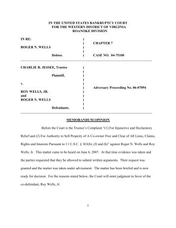 Chapter 7 Lynwood Catron Us Bankruptcy Court