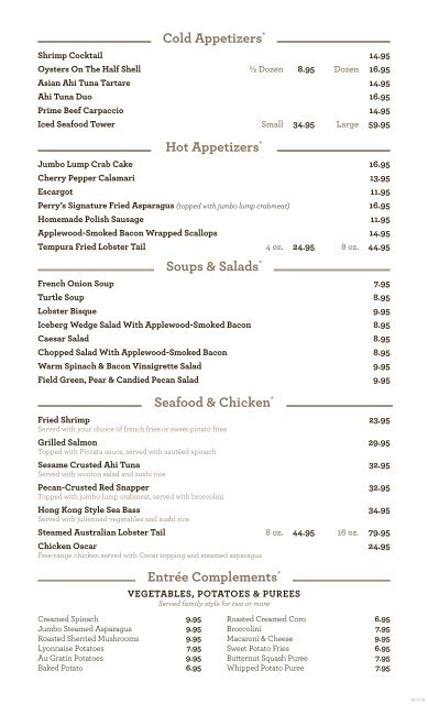 Printable Menu - Perry's Steakhouse & Grille