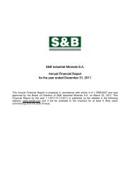 S&B Industrial Minerals S.A. Annual Financial Report for the year ...