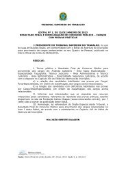 tribunal superior do trabalho edital nÂº 1, de 15 de janeiro de 2013 ...