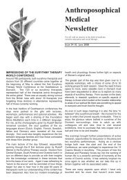 Anthroposophical Medical Newsletter