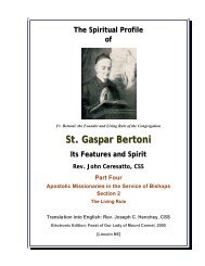 Section 2: The Living Rule - St. Gaspar Bertoni
