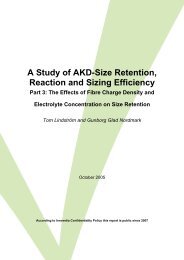 A Study of AKD-Size Retention, Reaction and Sizing ... - Innventia.com