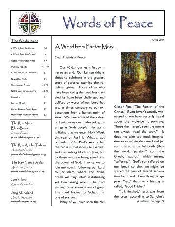 Words of Peace - Peace Lutheran Church