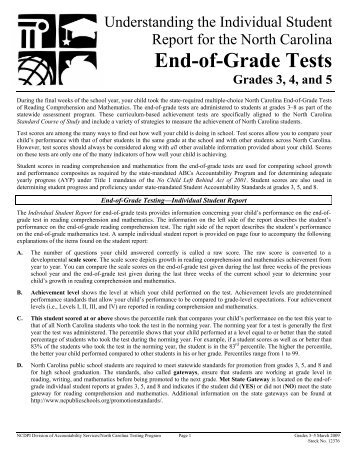 EOG Grades 3-5 - Public Schools of North Carolina