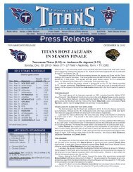 TITANS HOST JAGUARS IN SEASON FINALE - NFL.com
