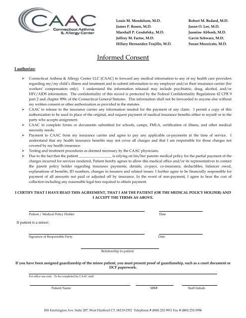 Informed Consent Signature Form - Ctallergy.net