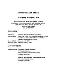 Dr. Rafijah's CV - Orthopaedic Surgery - University of California, Irvine