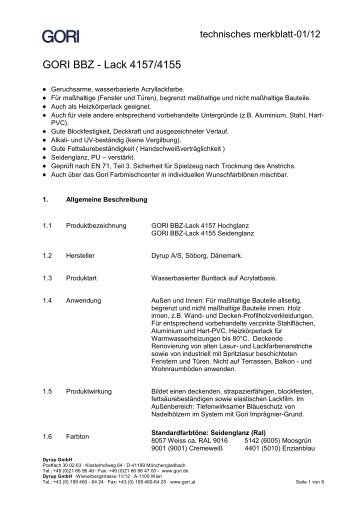 Technisches Merkblatt - Jota